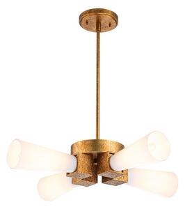Elstead KRISTY-4P-DG-OPAL - Полилей на тръба KRISTY 4xE27/40W/230V меден