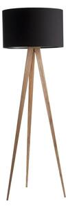 Черна лампа с дървени крака Tripod Wood - Zuiver