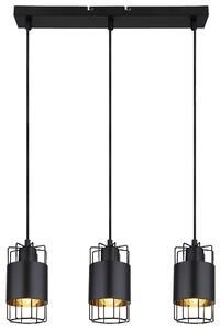 3126 Dimitri, полилей, черно, E27 3x MAX 40W, L50xD10xH150cm, черен текстилен кабел