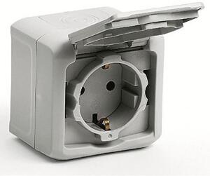 Legrand Контакт шуко IP44 открит монтаж цвят Сив Forix - 782393