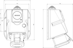 Scame Промишлен комбиниран контакт 3P+N+Е 16A+шуко IP54 серия Optima Combi - 513.1657-DN