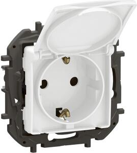 Legrand Контакт ШУКО 16A с капак и детска защита цвят Бял Niloe New NP3129WH