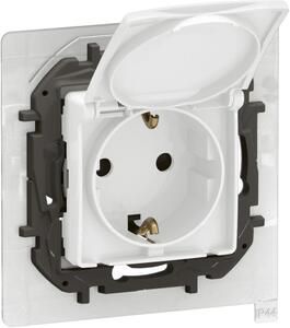 Legrand Контакт ШУКО 16A с капак IP44 и детска защита цвят Бял Niloe New NP3128WH