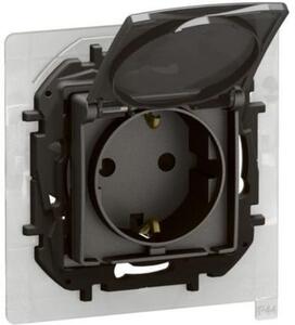 Legrand Контакт ШУКО 16A с капак IP44 и детска защита цвят Сив Niloe New NP3128MG