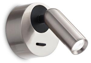 Ideal lux ® Аплик | BEAN AP ROUND NICKEL | LED 3W | IP20 - 260631