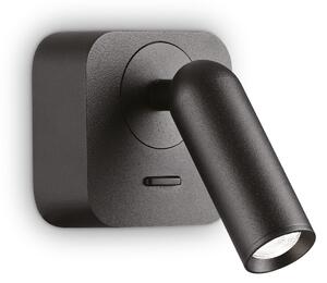 Ideal lux ® Аплик | BEAN AP SQUARE NERO | LED 3W | IP20 - 260655
