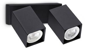 Ideal lux ® Аплик | DYNAMITE AP2 SQUARE NERO | GU10 max2 x 28W | IP20 - 371238