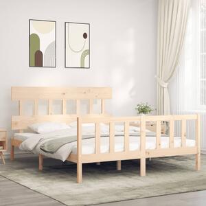 VidaXL Рамка за легло с табла 5FT King Size масивно дърво