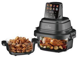 Фритюрник с горещ въздух Just Perfecto JP-AF4GL, 1500 W, 1.5/4 л, 8 програми, 80-200 C, 360° Hot Air Circulation, Термоустойчива стъклена конструкция, Черен