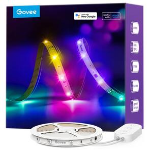 Smart LED лента Govee RGBIC H618A3D1, 12W, 5 м, 90 LED, Wi-Fi, Bluetooth, Alexa, Гласово и мобилно управление, Бял