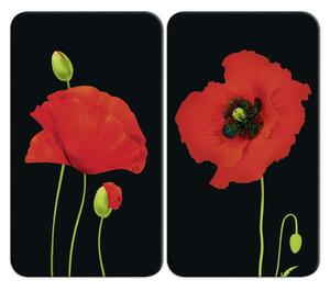 Капаци за печка в комплект от 2 броя от закалено стъкло 52x30 cm Poppy - Maximex