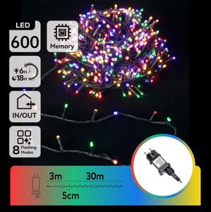 Aigostar - LED RGBY Външен коледен гирлянд 600xLED/6W/230V/8 функции 30m IP44