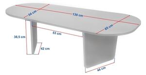 Холна масичка ROND 130x65 см травертин/орех