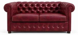 Диван Chesterfield Texas овал в антично бургунди, двуместен 160х86х80 см