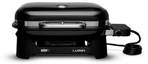 Електрическо барбекю Weber Lumin Compact WB91010979DL, 2200W, 315C MAX, Емайлирани с порцелан чугунени скари, Черен