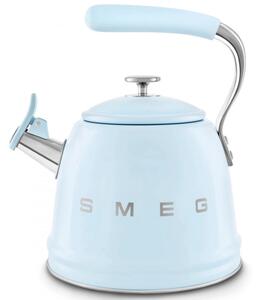 Свирещ чайник Smeg CKLW2001PB, 2.3 л, Индукция, Ненагряваща се дръжка, Стомана, Пастелно син
