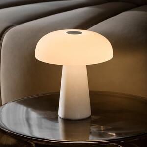 DFTP by Nordlux LED настолна лампа с акумулатор „Glossy mini“, бял мрамор, регулиране на, Затъмняване, Бял, Дневна/трапезария, Мрамор, Модерен