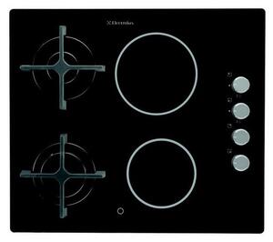 Плот за вграждане Electrolux EGE6172NOK, 7600W, Газ и електричество, Електронно запалване, Индикатор за остатъчна топлина, Черен