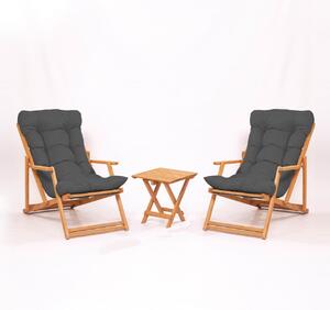 Комплект маса и столове за градина (3 части) My007 Сив 40x40x40 см