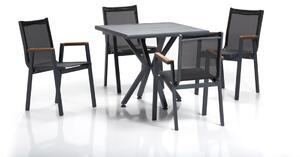 Комплект маса и столове за градина (5 части) Самара 1 Сив 94x78x94 см