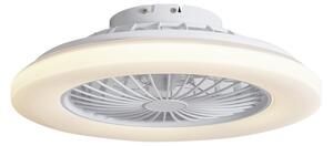 Вентилатор за таван бял 48,5 см вкл. LED димируем RGB с дистанционно управление - Clemo