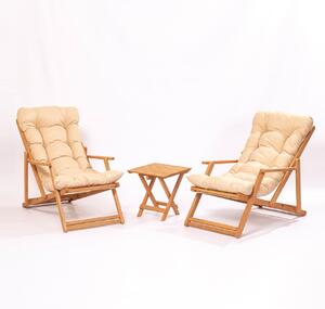 Комплект маса и столове за градина, 3 части My007 Кафяво 66x110x48 см