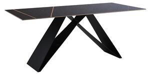 Маса MEJA от синтерован камък, черен мрамор - метални крака 180x90x76см