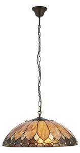 Endon 111929 - Полилей с верига Tiffany BROOKLYN 3xE27/10W/230V Ø 50 см