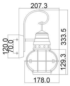 Kichler KL-BRIDGEPOINT-S -Външно осветително тяло BRIDGEPOINT 1xE27/60W/230V IP44