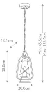 Elstead MINERS-CHN - Външен полилей на верига MINERS 1xE27/60W/230V IP44 бронз