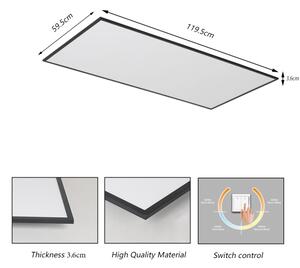 Brilagi - LED таванно осветително тяло SLIMFRAME LED/80W/230V 120x60 cm 3000/4000/6000K черно