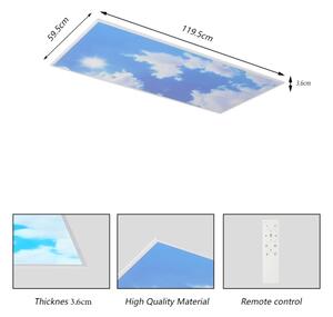 Brilagi - LED димируемо таванно осветително тяло SLIMFRAME SKY LED/80W/230V 120x60 см сребрист/син + дистанционно