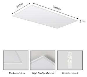 Brilagi - Димируемо LED таванно осветително тяло SLIMFRAME LED/80W/230V 120x60 cm бяло + дистанционно управление