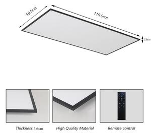 Brilagi - димируемо таванно LED осветително тяло SLIMFRAME LED/80W/230V 120x60 cm черно + дистанционно управление