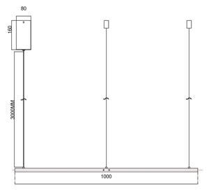 Ondaluce - димируем LED полилей на стоманено въже SOEL LED/47W/230V Ø 100 см златист