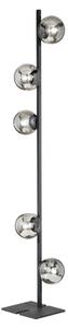 Ondaluce - Подова лампа MONILE 5xE14/10W/230V 170 cm черна/опушено-черна