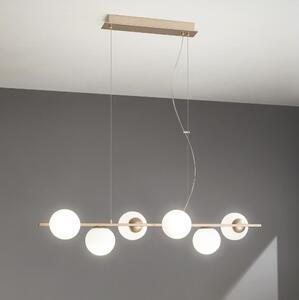 Ondaluce - Полилей на кабел MONILE 6xE14/10W/230V златист/бял