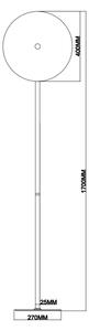 Ondaluce - LED димируема подова лампа JOKEY LED/15W/230V 170 cm златна/опушена