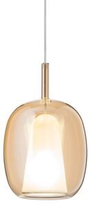 Ondaluce - Подвесен полилей на кабел THELMA 1xE27/15W/230V диам. 19,5 см златен/димно-бежов
