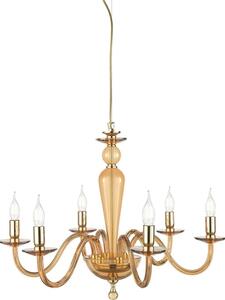 Ondaluce - Полилей на кабел PAGANINI 6xE14/10W/230V Ø 70 см златист/димно бежов