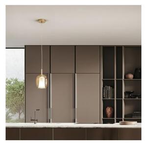 Ondaluce - Подвесен полилей на кабел THELMA 1xE27/15W/230V диам. 19,5 см златен/димно-бежов