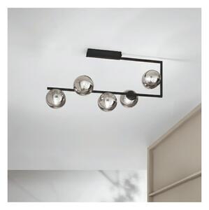Ondaluce - Таванен полилей на тръба MONILE 5xE14/10W/230V черен/опушен черен