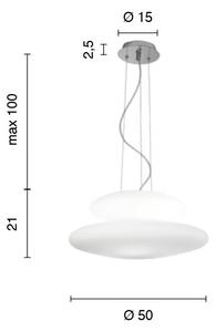 Ondaluce - Подвесен полилей на кабел PAGODA 3xE27/15W/230V + 2xE27/15W Ø 50 см бял