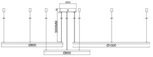 Ondaluce - LED димируем полилей на кабел SOEL LED/28W/230V + LED/38W в златист цвят