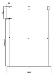 Ondaluce - LED димируем полилей на кабел SOEL LED/28W/230V Ø 60 см златен
