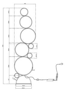 Ondaluce - Димируема LED подова лампа POIS LED/52 W/230 V, 160 см, златна