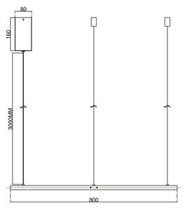 Ondaluce - LED димируем полилей на кабел SOEL LED/38W/230V Ø 80 cm златист