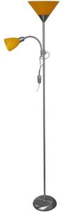 Подова лампа WENDY 1xE27/100W/230V + 1xE14/40W матов хром/оранжев
