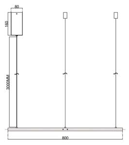 Ondaluce - Димируем LED полилей на кабел SOEL LED/38W/230V Ø 80 cm бял