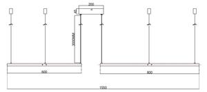 Ondaluce - LED димируем полилей на кабел SOEL LED/28W/230V + LED/38W бял